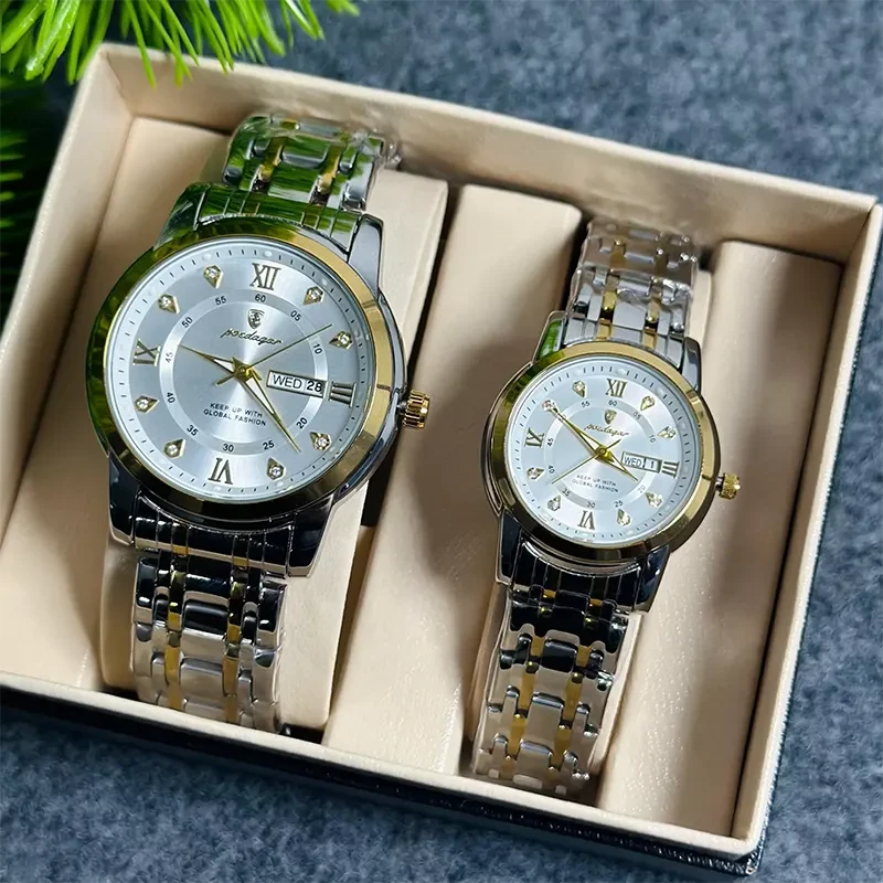 Poedagar 936 White Dial Quartz Couple Watch